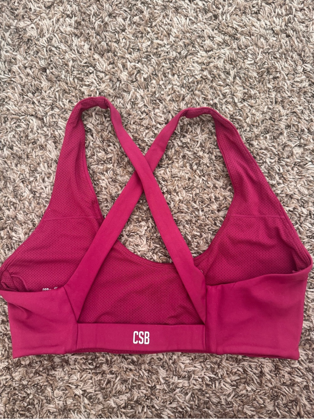 CSB x ILUVSARAHII Women's Cross-Back Sports Bra - fuchsia